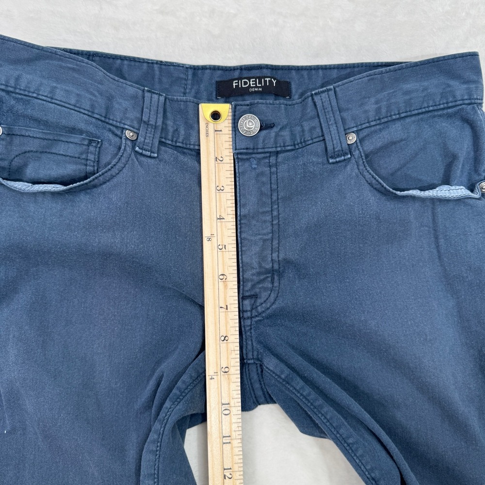 Fidelity Denim Pants Mens 31 Navy Blue Slim Straight Stretch Made in USA Chino - Picture 5 of 14